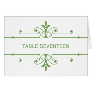 Green v2 Fancy Ornamental Table Number Card