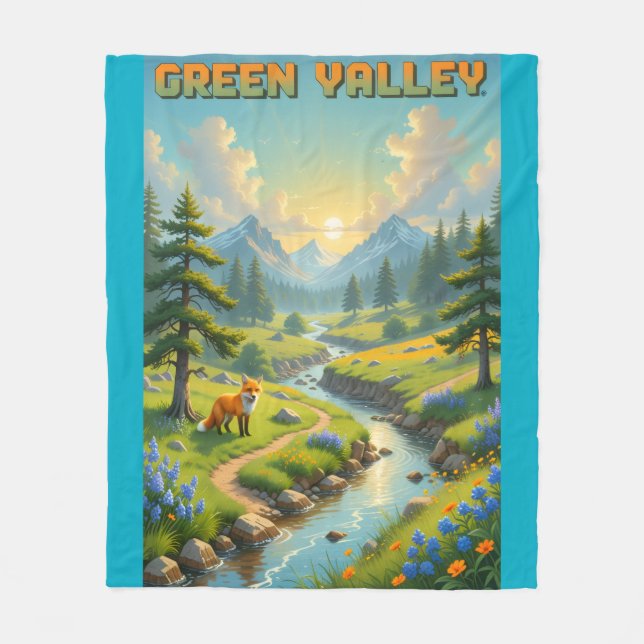 Green Valley Fleece Blanket (Front)