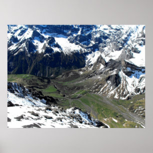 Green valley near the Schilthorn mountain Poster
