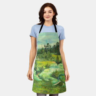 green valley painting Watercolor Apron