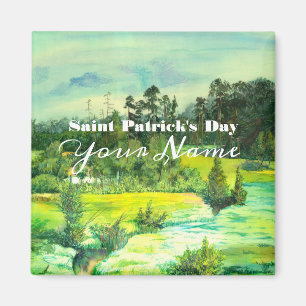 green valley painting Watercolor Magnet