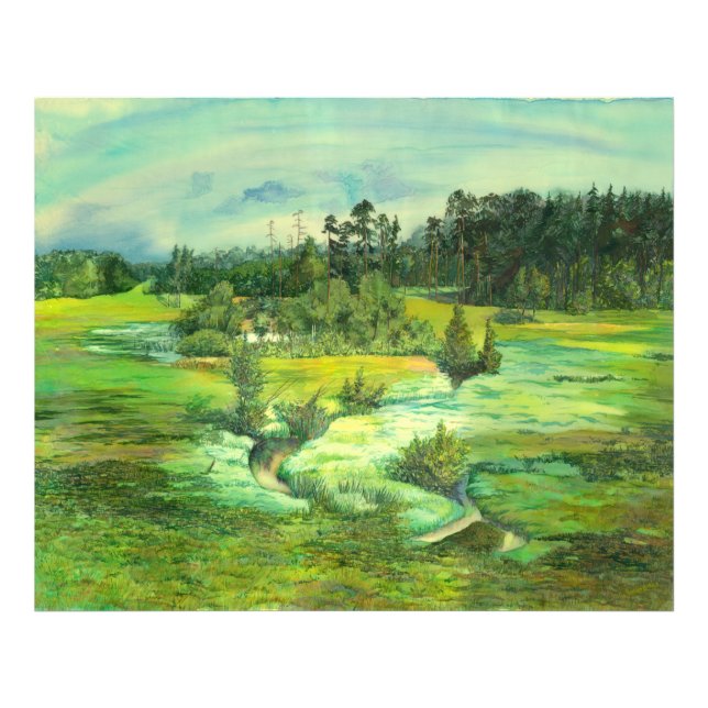 green valley painting Watercolor Photo Print (Front)