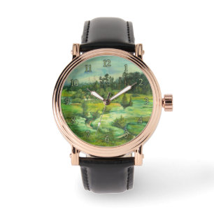 green valley painting Watercolor Watch