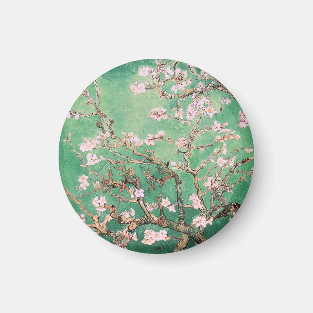 Green Van Gogh Almond Blossoms Magnet (Front)