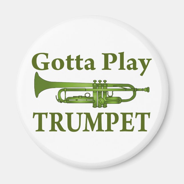 Green Variegated Gotta Play Trumpet Gift Magnet (Front)