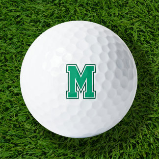 Green Varsity Monogram Golf Balls