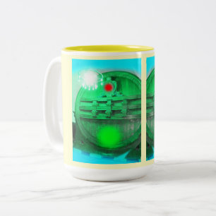 Green vault entrances art Two-Tone coffee mug
