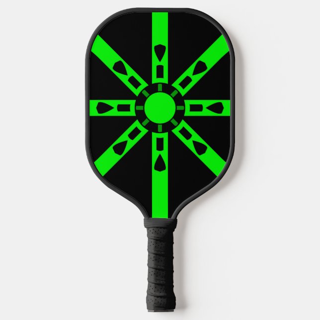 Green Vector Burst Pickleball Paddle (Front)