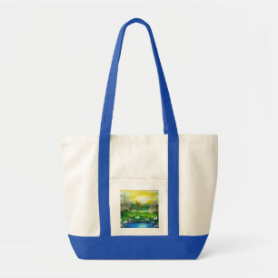 Green Venus Scotties at the Pond Tote Bag