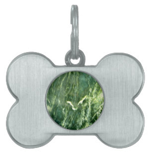 Green Verde Alpi Marble Pet Name Tag