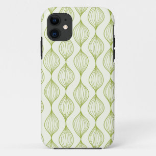 Green vertical ogee pattern background Case-Mate iPhone case