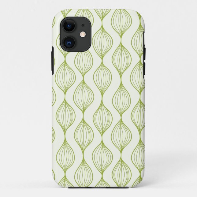 Green vertical ogee pattern background Case-Mate iPhone case (Back)