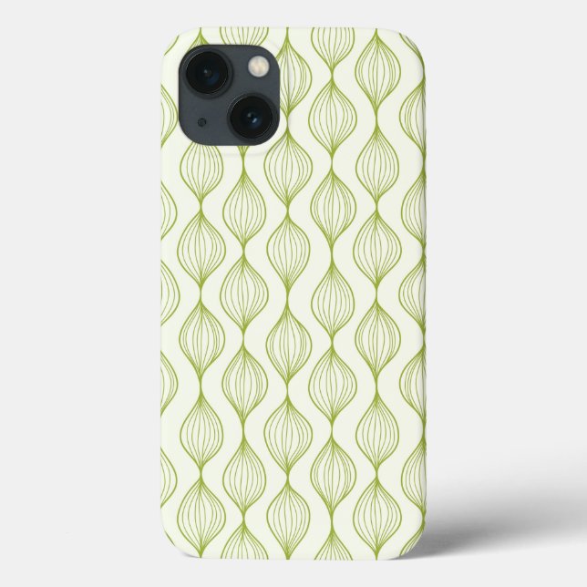 Green vertical ogee pattern background Case-Mate iPhone case (Back)