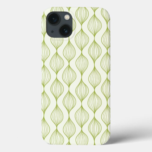 Green vertical ogee pattern background Case-Mate iPhone case (Back)