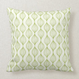 Green vertical ogee pattern background cushion