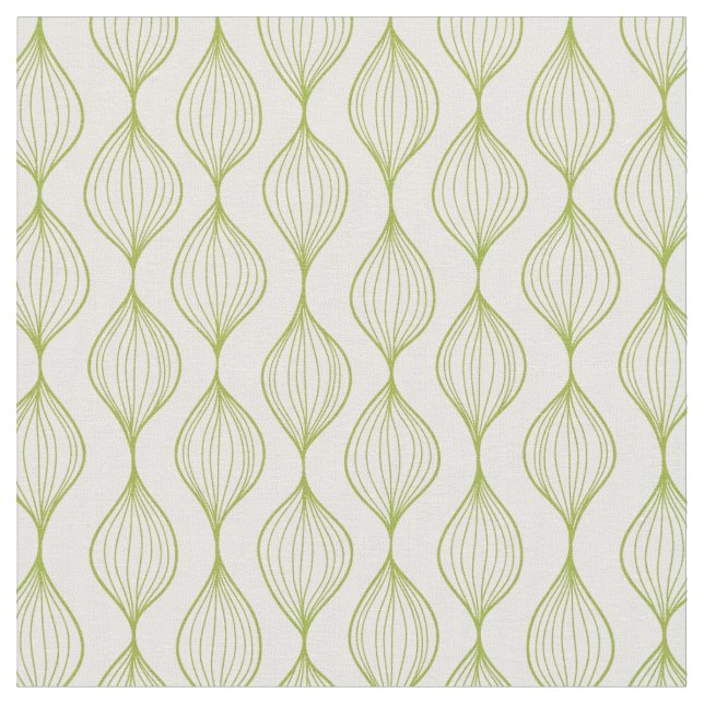Green vertical ogee pattern background fabric (Close Up)