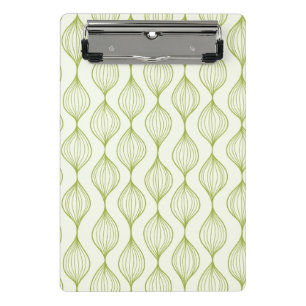 Green vertical ogee pattern background mini clipboard