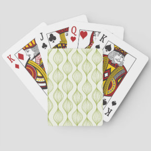 Green vertical ogee pattern background playing cards