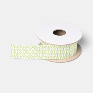 Green vertical ogee pattern background satin ribbon