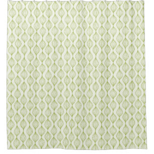 Green vertical ogee pattern background shower curtain