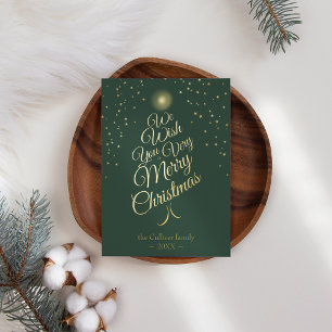Green Very Merry Christmas Tree Family Letter