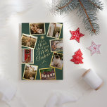Green Very Merry Christmas Tree Photo Collage<br><div class="desc">This Green Very Merry Christmas Tree Photo Collage Foil Holiday Card design features a sophisticated hunter green backdrop with a blend of simple gold foil lettering and classic calligraphy paired with a minimalist boho styling that strikes a perfect balance between clean modern subtlety and vintage elegance. Embellishing this all beautifully...</div>