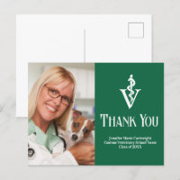 Green Veterinarian Photo Custom Thank You
