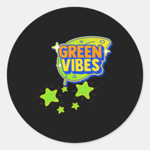 Green Vibes World Environment Day Save The Earth T Classic Round Sticker