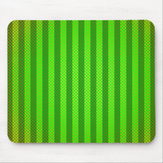 Green vibrant striped carbon fibre patterned mouse pad