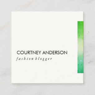 Green Vibrant Trim Square Business Card