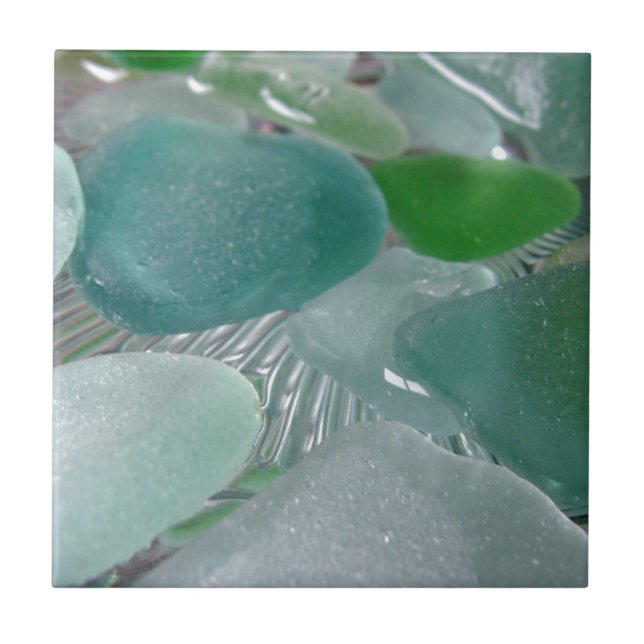 Green Vibrations Green Sea Glass Tile (Front)