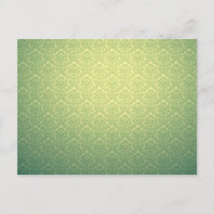 Green Victorian Damask Postcard