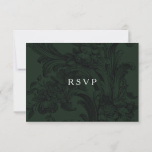 Green Victorian ornamental RSVP w meal choices