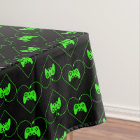 Green Video Game Controller Heart Pattern