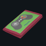 Green Video Game Controller Tri-fold Wallet<br><div class="desc">Personalise this cool game controller design with a name or a custom message.</div>