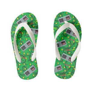 Green Video Game Nostalgia Kid's Jandals