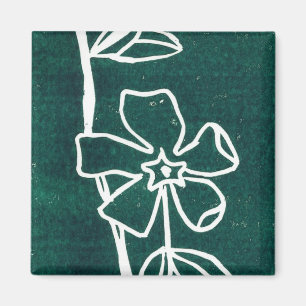 "Green Vinca" Floral Magnet