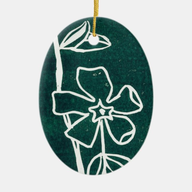 "Green Vinca" Floral Ornament (Front)