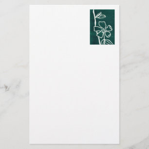 "Green Vinca" Floral Stationery