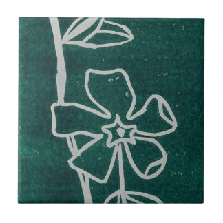 "Green Vinca" Kitchen Garden Ceramic Tile