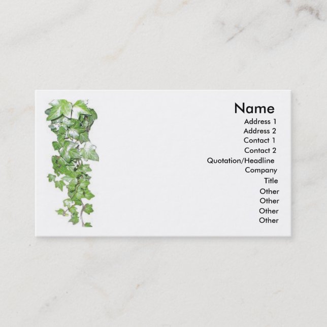 Green Vine Business Card (Front)