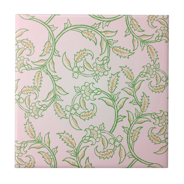 Green Vine Ceramic Tile (Front)