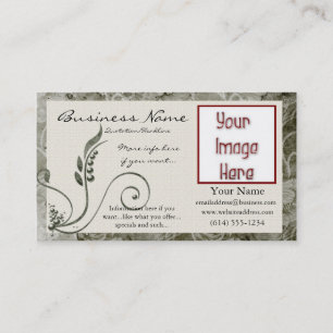Green Vine Decorative D7 Photo/Logo Business Cards