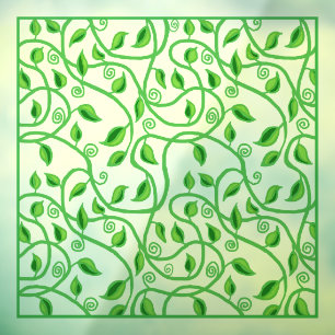 Green vine leaves and tendrils Window Cling
