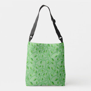 Green vine leaves tendrils  crossbody bag