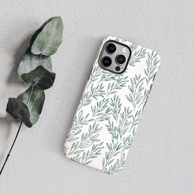 Green Vines Case-Mate iPhone Case (Green Hand-Drawn Ilustrated Vines Case-Mate iPhone Case)