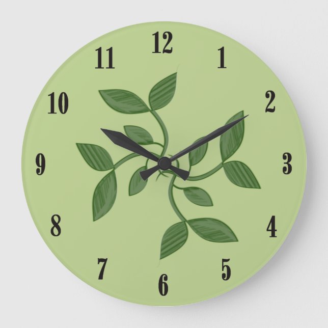 Green Vines Decorative Wall Clock (Front)