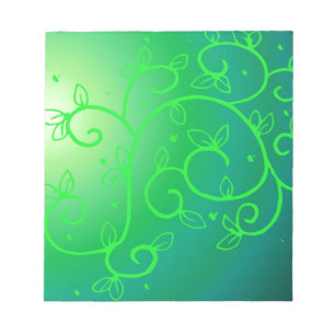 Green Vines Irish Luck Ireland Plant Flowers Art Notepad