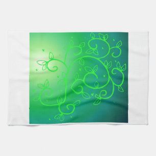 Green Vines Irish Luck Ireland Plant Flowers Art Tea Towel