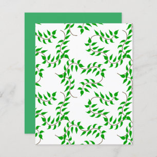 Green vines on white scrapbook paper
